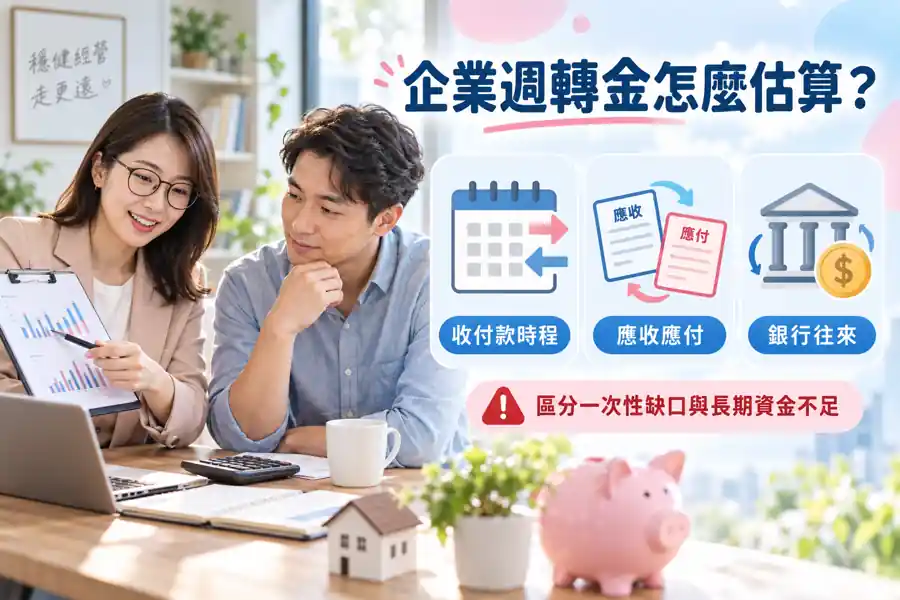 企業週轉金怎麼估算?先排收付款日期,再算真正缺口主題示意
