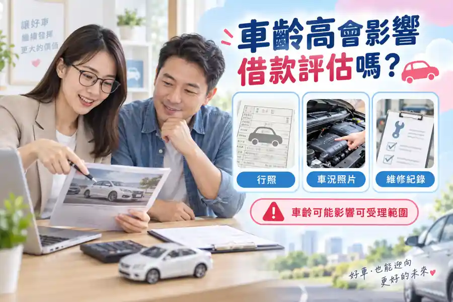 車齡高會影響借款評估嗎?先看車況、權利與還款能力主題示意