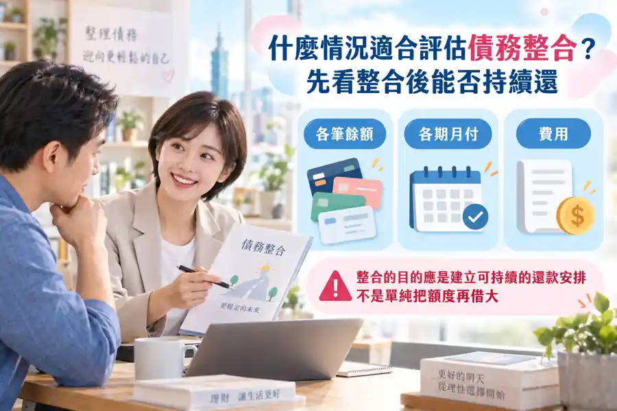 什麼情況適合評估債務整合?先看整合後能否持續還主題示意