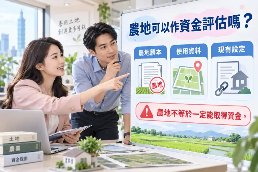 農地可以作資金評估嗎?先分清土地擔保與政策農貸主題示意