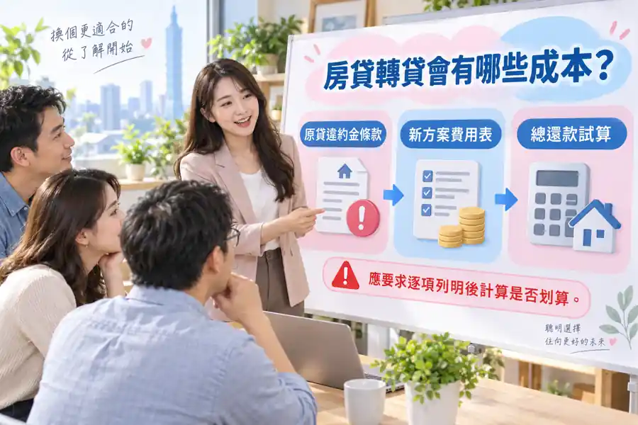 房貸轉貸會有哪些成本?主題示意