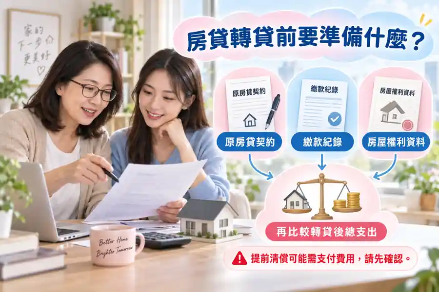 房貸轉貸前要準備什麼?主題示意