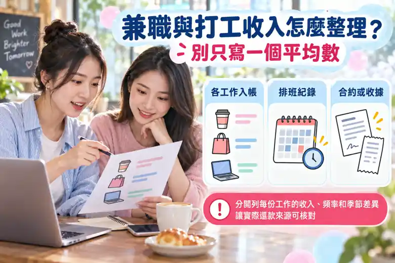 兼職與打工收入怎麼整理?別只寫一個平均數主題示意