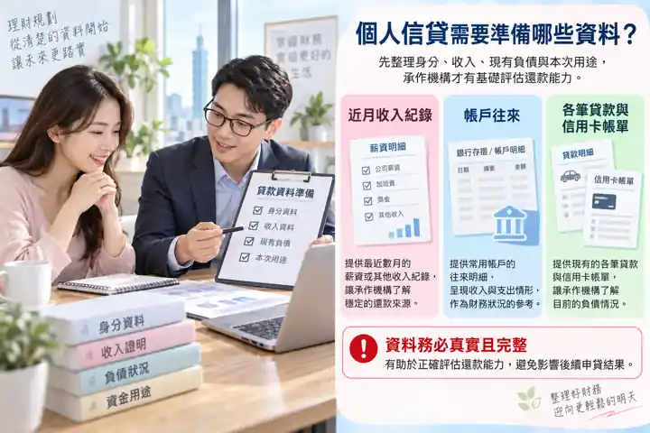 個人信貸需要準備哪些資料?主題示意